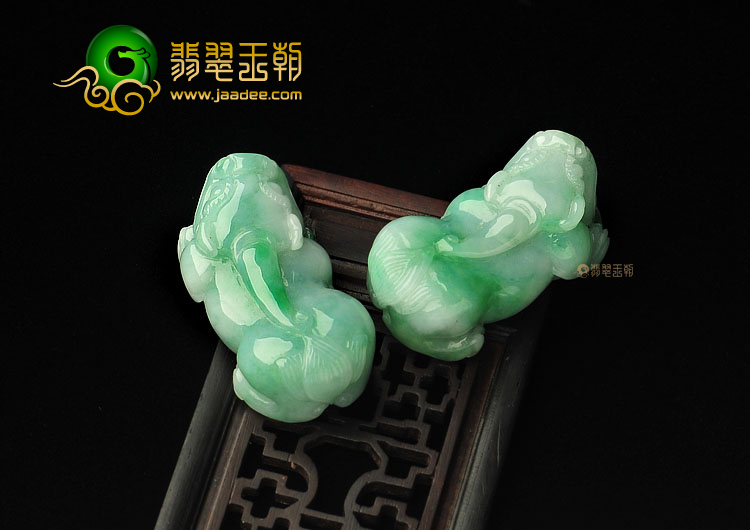 糯冰种飘翠缅甸翡翠A货貔貅挂件(单价)