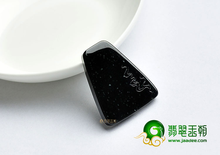 冰种墨翠缅甸翡翠A货凌寒独放挂件