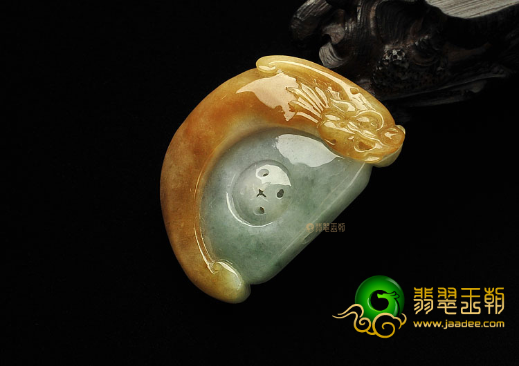 糯冰种晴水褐黄翡缅甸翡翠A货仿古龙挂件