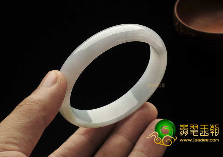 糯冰种晴水淡紫罗兰缅甸翡翠A货贵妃镯(54.7mm-49.3mm)