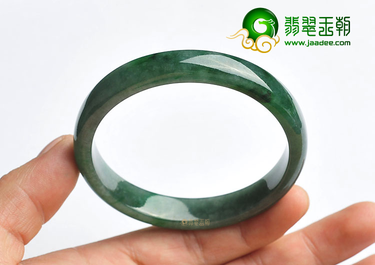 糯冰种油青缅甸翡翠A货手镯(58.2mm)