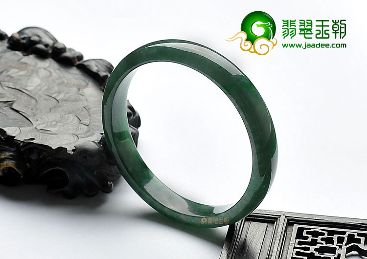 糯冰种油青缅甸翡翠A货手镯(58.2mm)