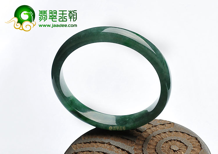 糯冰种油青缅甸翡翠A货手镯(58.2mm)