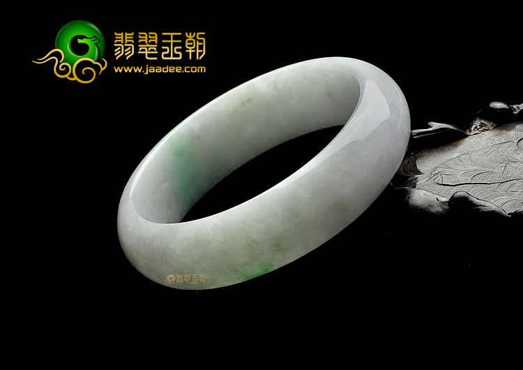 糯冰种淡春带彩缅甸翡翠A货手镯(59.2mm)