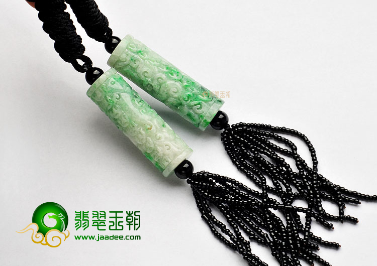 糯冰种飘翠缅甸翡翠A货福柱挂件(单价)