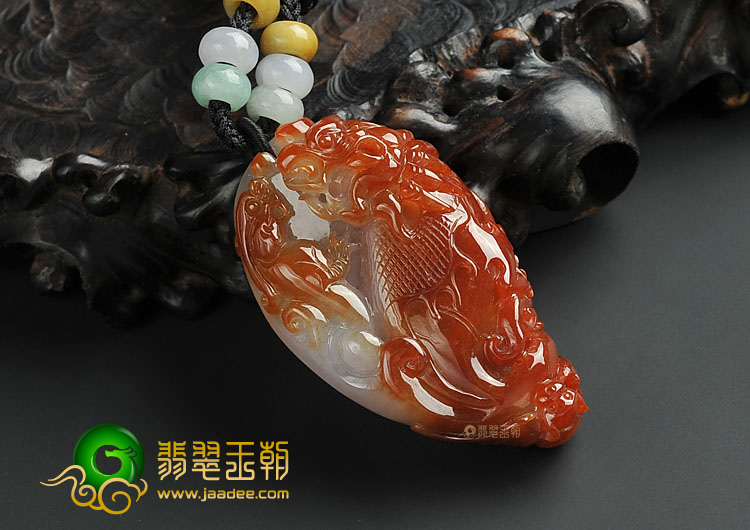 糯冰种褐红翡缅甸翡翠A货望子成龙挂件