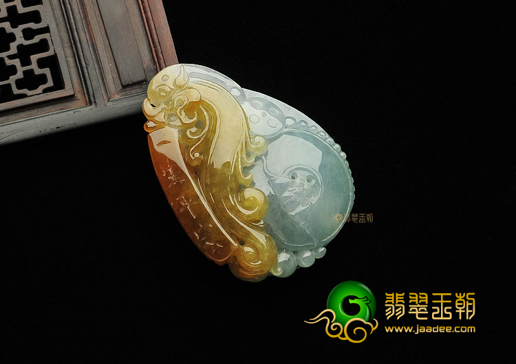 糯冰种晴水褐黄翡缅甸翡翠A货一生平安挂件