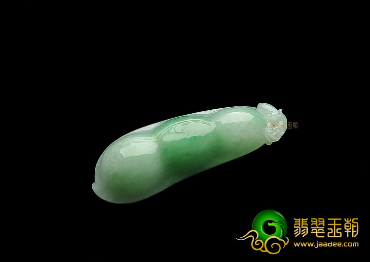 糯冰种飘花缅甸翡翠A货四季豆挂件