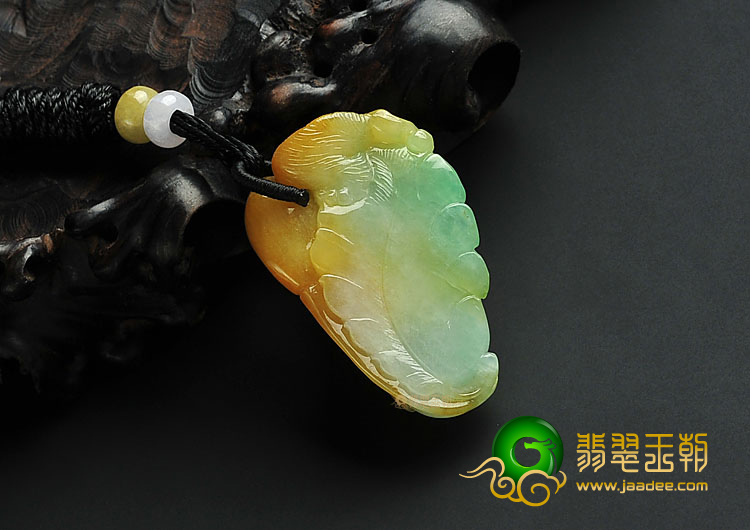 糯冰种黄加绿缅甸翡翠A货灵猴挂件