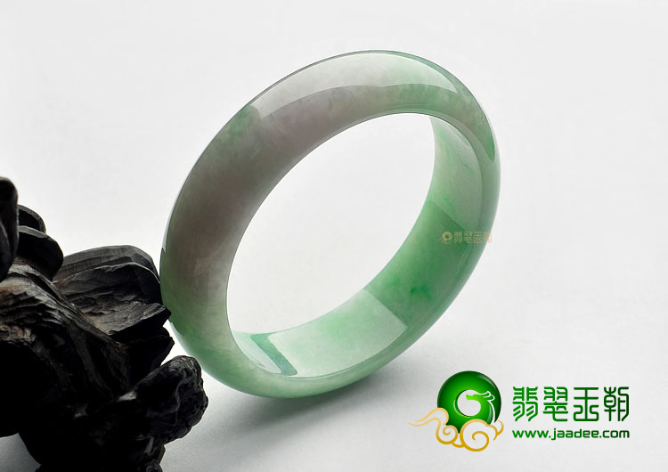 糯冰种飘翠缅甸翡翠A货手镯(59.5mm)