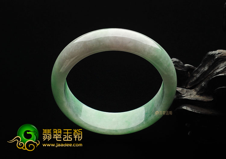 糯冰种飘翠缅甸翡翠A货手镯(59.5mm)