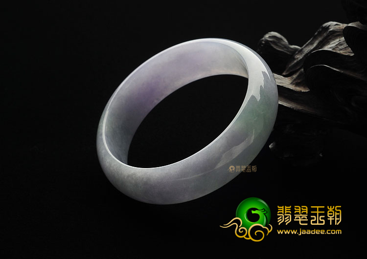 糯冰种紫罗兰飘花缅甸翡翠A货手镯(57.8mm)