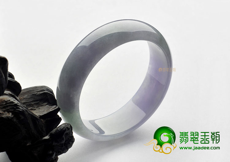 糯冰种紫罗兰飘花缅甸翡翠A货手镯(57.8mm)