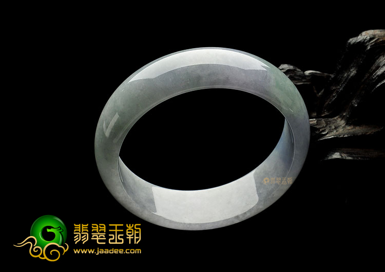 糯冰种紫罗兰飘花缅甸翡翠A货手镯(54.6mm)