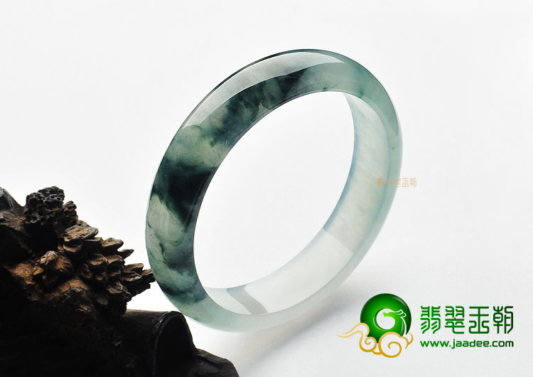 冰种飘花缅甸翡翠A货手镯(59.7mm)