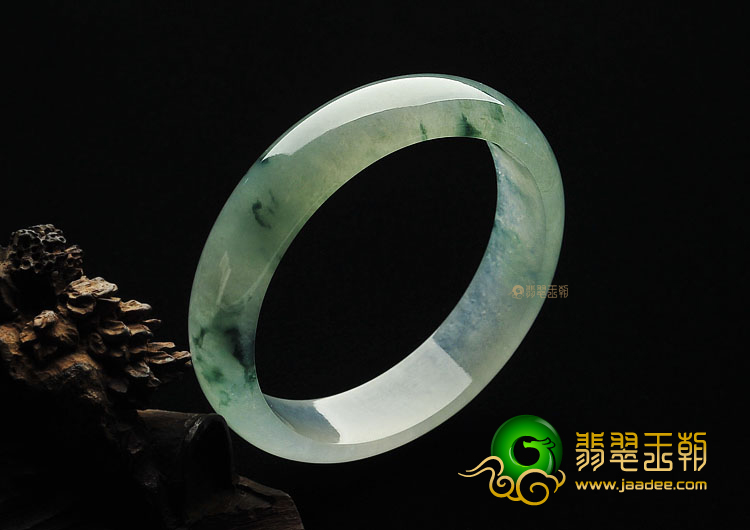 冰种飘花缅甸翡翠A货手镯(58.8mm)