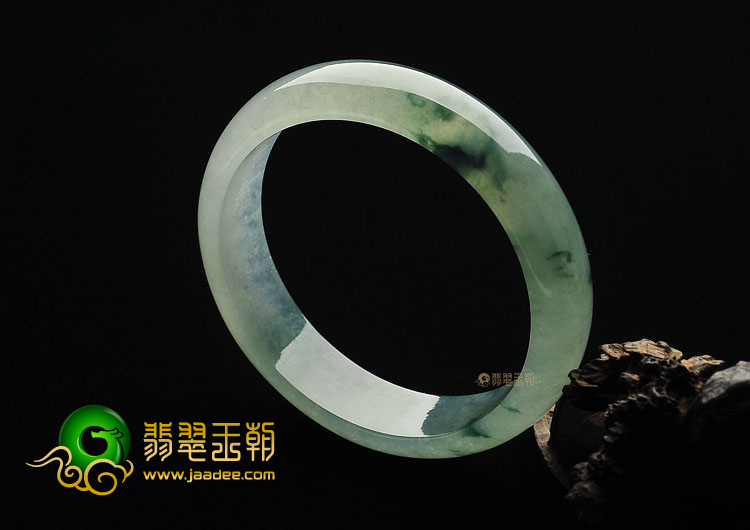 冰种飘花缅甸翡翠A货手镯(58.8mm)