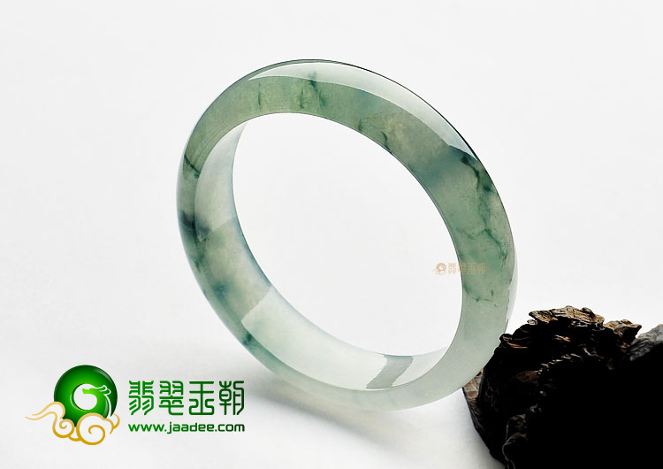 冰种飘花缅甸翡翠A货手镯(58.8mm)