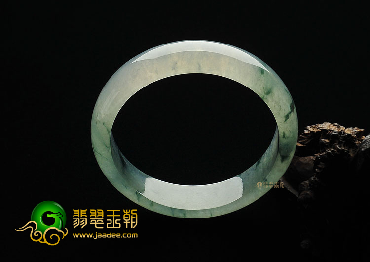 冰种飘花缅甸翡翠A货手镯(58.8mm)