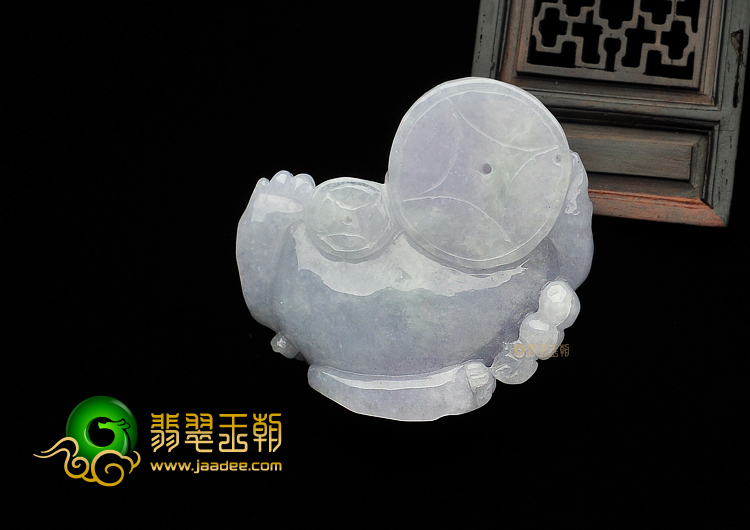 糯冰种晴水紫罗兰缅甸翡翠A货貔貅挂件
