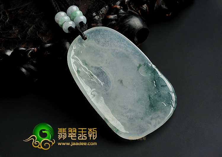 冰种飘花缅甸翡翠A货观音挂件