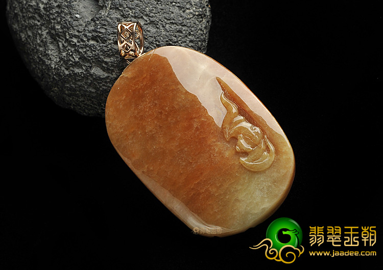 糯冰种红黄翡缅甸翡翠A货观音头挂件