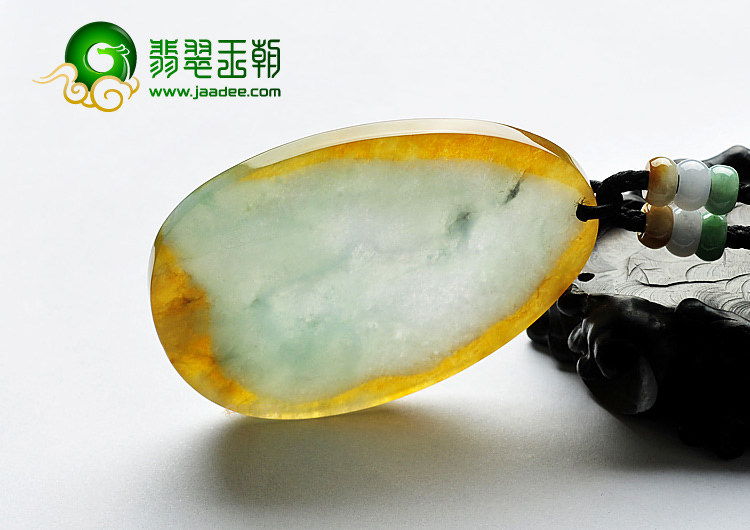 冰种褐黄翡缅甸翡翠A货释迦牟尼挂件
