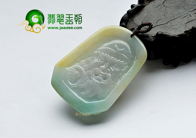 糯冰种黄翡缅甸翡翠A货猛虎下山挂件