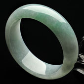 糯冰种晴水缅甸翡翠A货手镯(52.3mm)