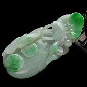 糯冰种飘翠缅甸翡翠A货如意寿手玩件