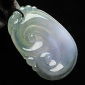 冰种晴水紫罗兰缅甸翡翠A货如意挂件