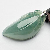 冰种略飘花缅甸翡翠A货福瓜挂件