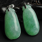 糯冰种豆色缅甸翡翠A货福瓜挂件(单价)