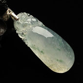 冰种飘花缅甸翡翠A货福瓜挂件