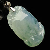 (超值推荐)冰种飘花缅甸翡翠A货福瓜挂件