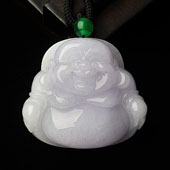 糯冰种紫罗兰缅甸翡翠A货玉佛挂件