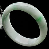 糯冰种飘翠缅甸翡翠A货手镯(55.7mm)