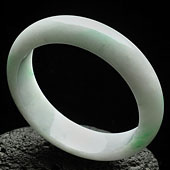 糯冰种飘翠缅甸翡翠A货手镯(58.9mm)