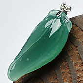 冰种蓝水缅甸翡翠A货镶金扣福瓜挂件