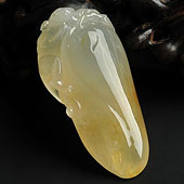 冰种黄翡缅甸翡翠A货福瓜挂件