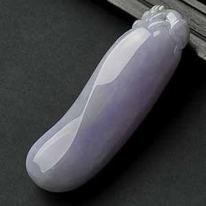 糯冰种紫罗兰缅甸翡翠A货福瓜挂件