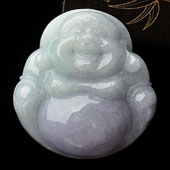 糯冰种晴水紫罗兰缅甸翡翠A货玉佛挂件