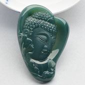 冰种蓝水缅甸翡翠A货释迦牟尼挂件