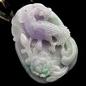 糯冰种紫罗兰飘花缅甸翡翠A货花开富贵挂件