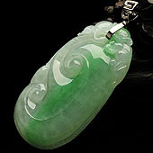 冰种飘翠缅甸翡翠A货如意挂件