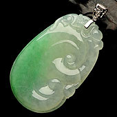 冰种飘翠缅甸翡翠A货如意挂件