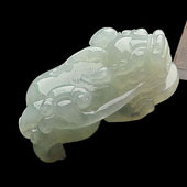 糯冰种晴水缅甸翡翠A货貔貅挂件