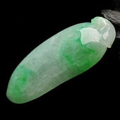 糯冰种飘翠缅甸翡翠A货福瓜挂件