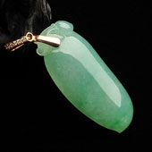 冰种飘花缅甸翡翠A货福瓜挂件