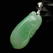 冰种飘花缅甸翡翠A货福瓜挂件